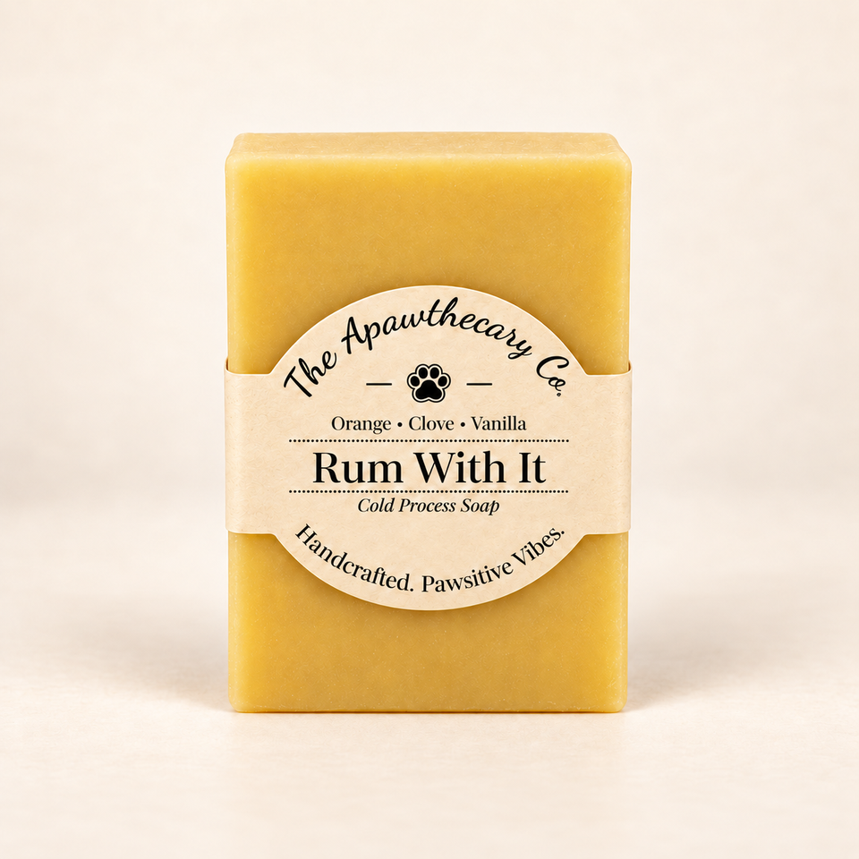 Rum With It cold process soap with orange, clove and vanilla scent