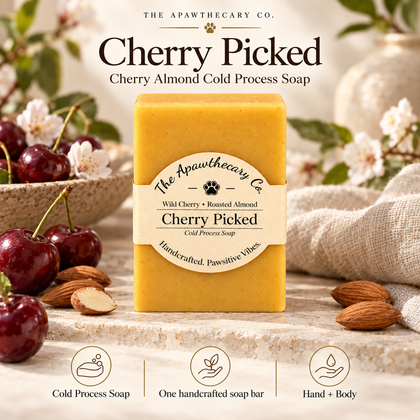 Cherry Picked — Cherry Almond Cold Process Soap; product showcase
