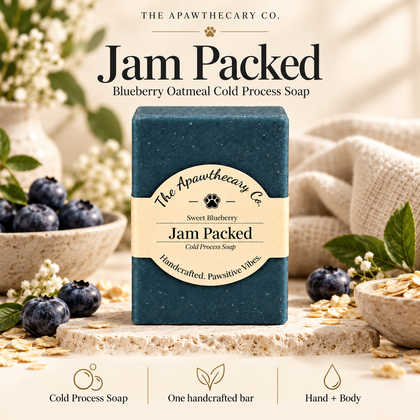 Jam Packed — Blueberry Oatmeal Cold Process Soap; product showcase