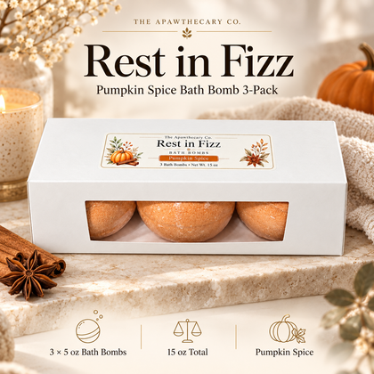 Rest in Fizz — Pumpkin Spice Bath Bomb 3-Pack; product showcase