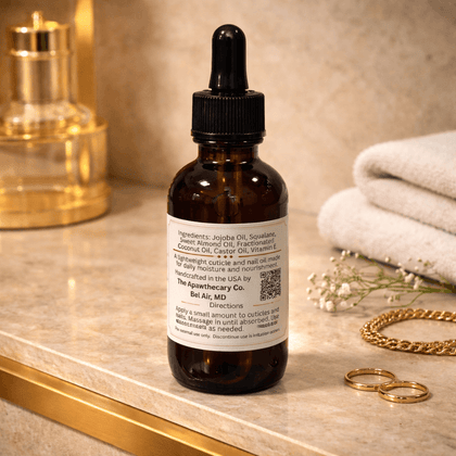 Bottle of Smooth Operator cuticle and nail oil with ingredients label, emphasizing nail care and moisture.