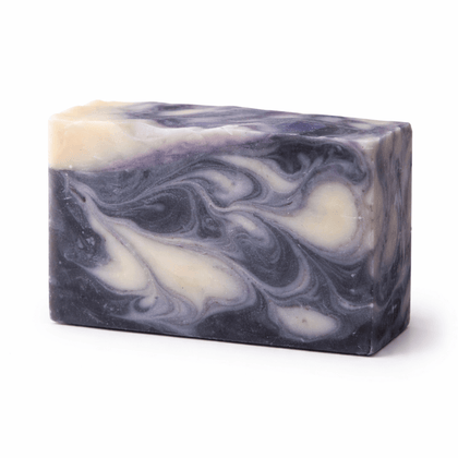 Stormy Nights Cold Process Soap – Calming Soap with swirling dark and light colors.