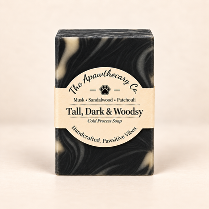 Tall, Dark & Woodsy cold process soap with musk, sandalwood and patchouli scent