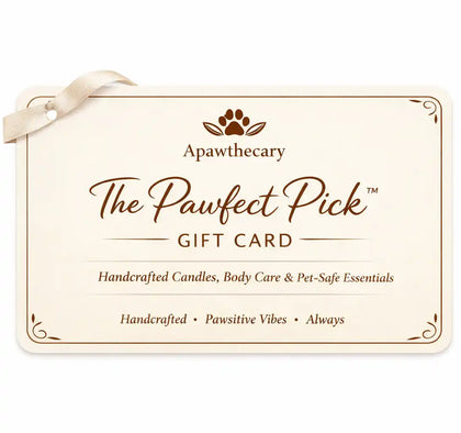 The Pawfect Pick digital gift card with The Apawthecary Co. logo on a cream card.
