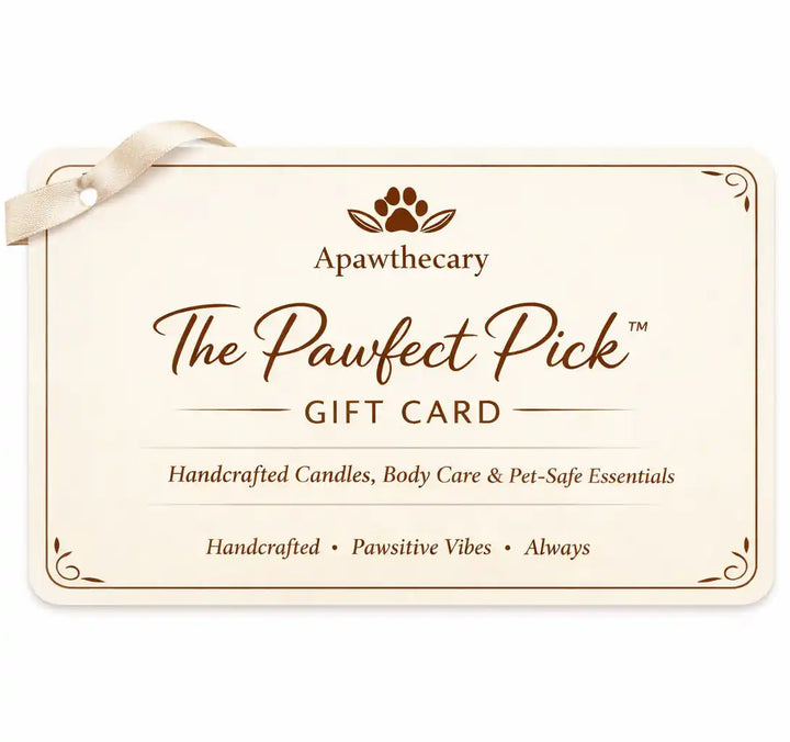 The Pawfect Pick digital gift card with The Apawthecary Co. logo on a cream card.